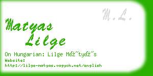 matyas lilge business card